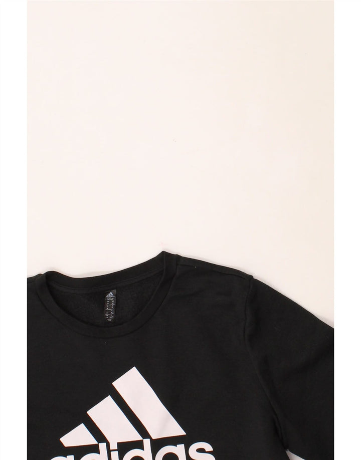 ADIDAS Womens Sweatshirt Jumper UK 14 Medium Black Cotton Vintage Adidas and Second-Hand Adidas from Messina Hembry 