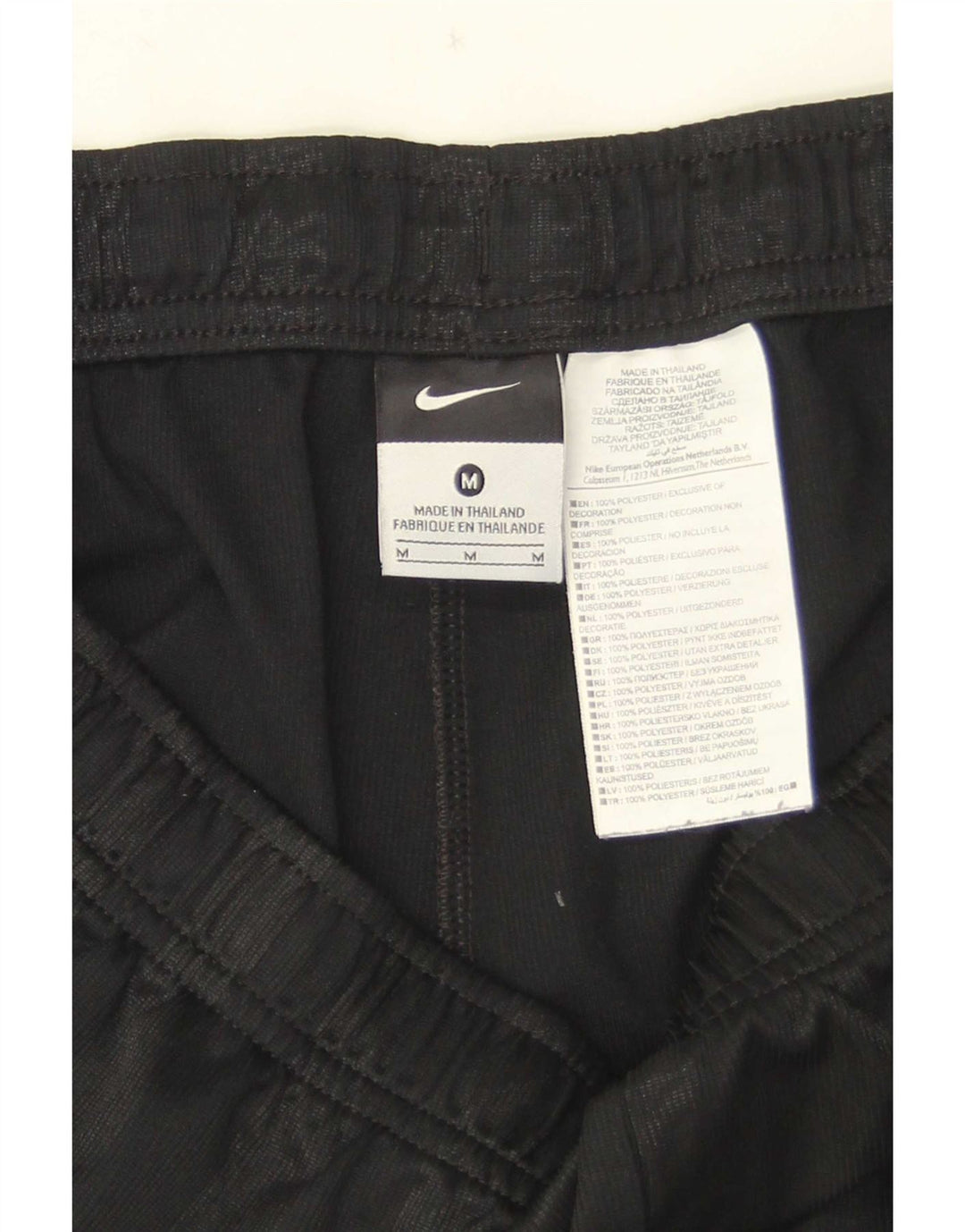 Pantaloncini sportivi da uomo Nike in poliestere a righe nere medie