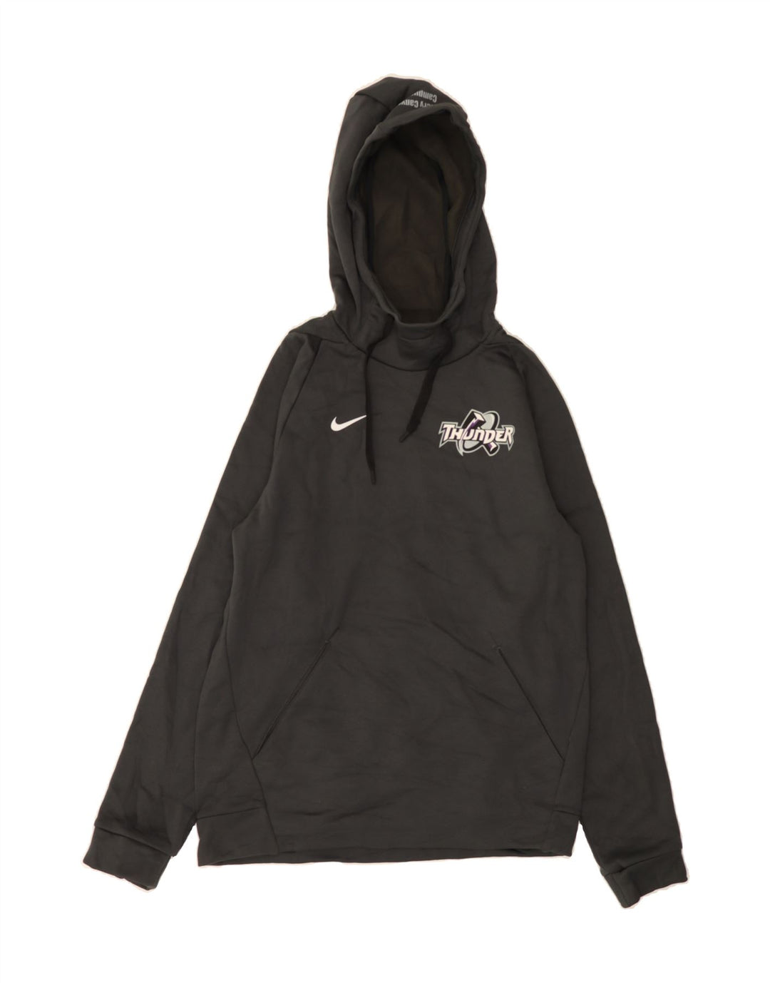 NIKE Mens Dri Fit Graphic Hoodie Jumper Small Grey Polyester Vintage Nike and Second-Hand Nike from Messina Hembry 