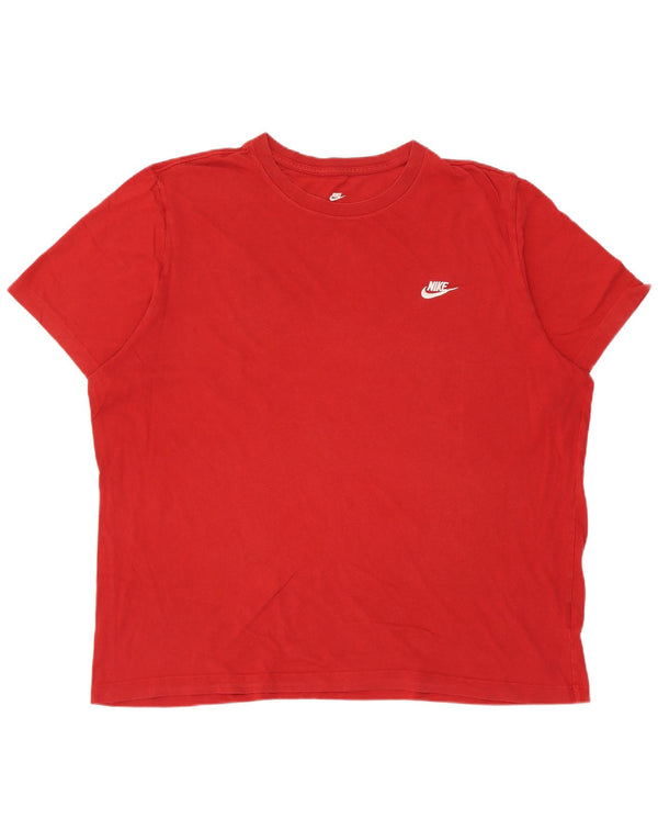 Nike Mens T-Shirt Top 2XL Red Cotton