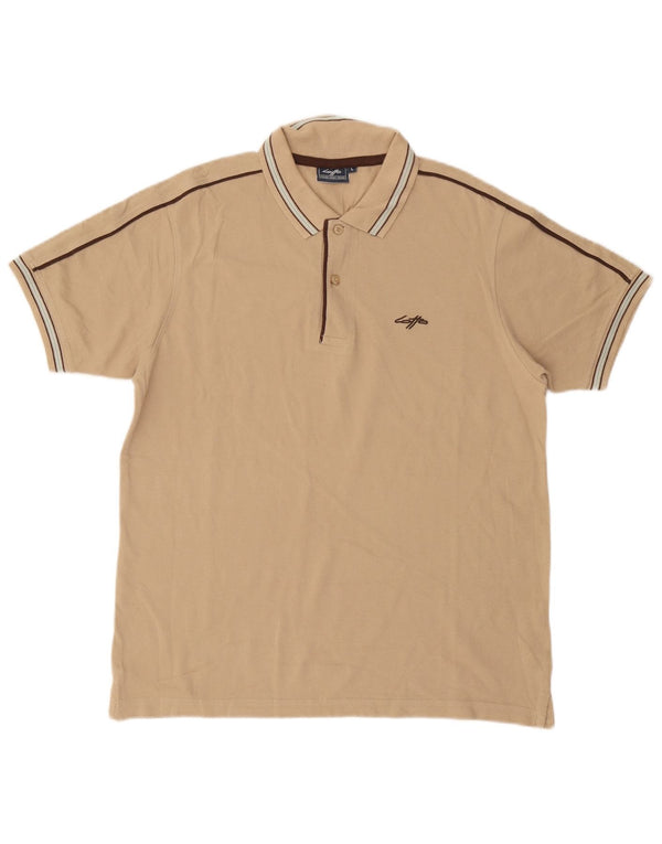 Lotto Mens Polo Shirt Large Beige Cotton