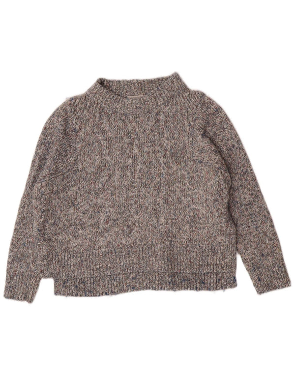 Cos Dame Relaxed Fit Turtle Neck Jumper Sweater UK 6 XS Grå Flecked