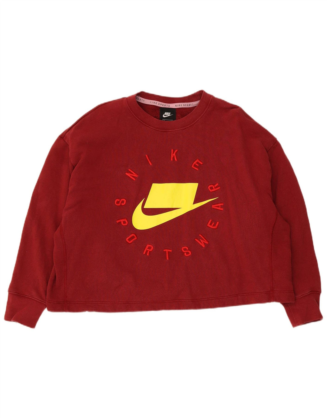 Γυναικείο φούτερ Nike Oversized Crop Jumper UK 14 Medium Red
