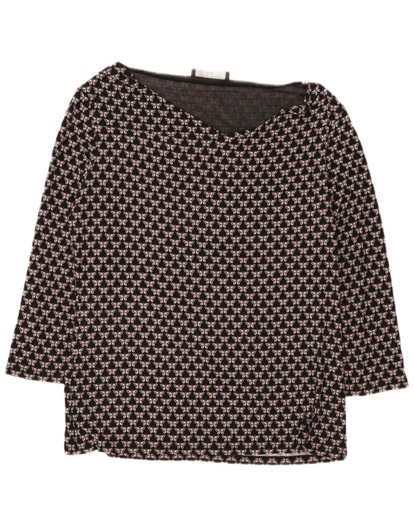 Max Mara Womens Weekend Top Long Sleeve UK 16 Large Black Geometric