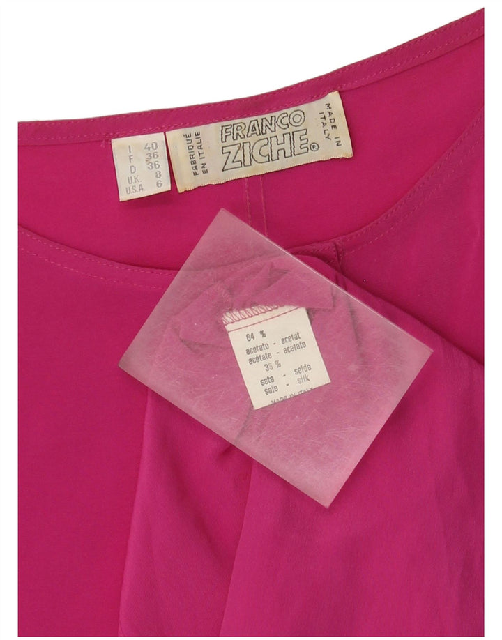 Franco Ziche Womens Oversized Blouse Top UK 8 Small  Pink Acetate