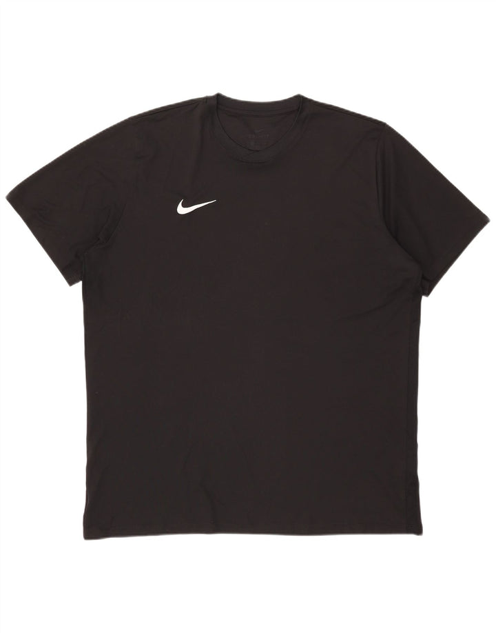 Nike Mens Dri Fit T-Shirt Top 2XL Black Polyester