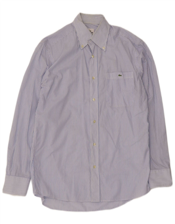 Lacoste Mens Shirt Size 39 Medium Blue Pinstripe Cotton