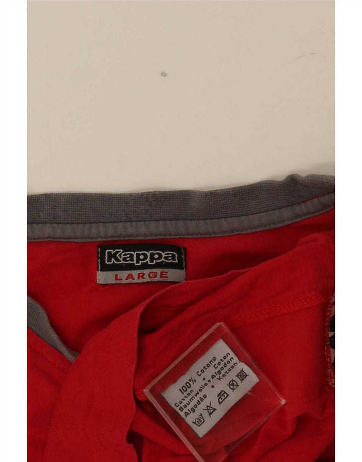 Kappa Mens Graphic T-Shirt Top Large Red Colourblock