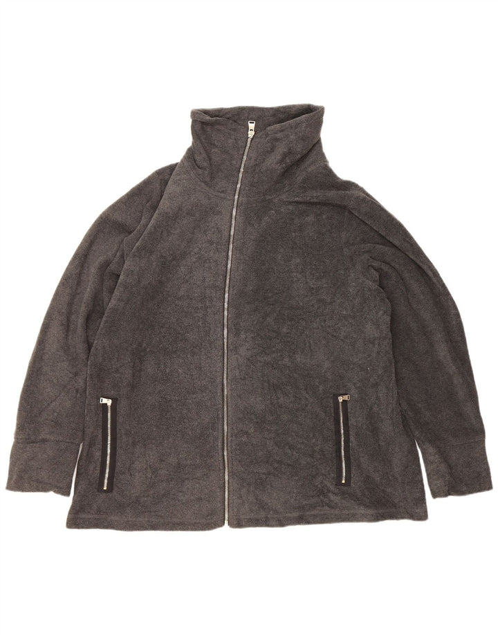 Calvin Klein Dame Grafisk Fleece Jakke UK 20 2XL Grå Polyester