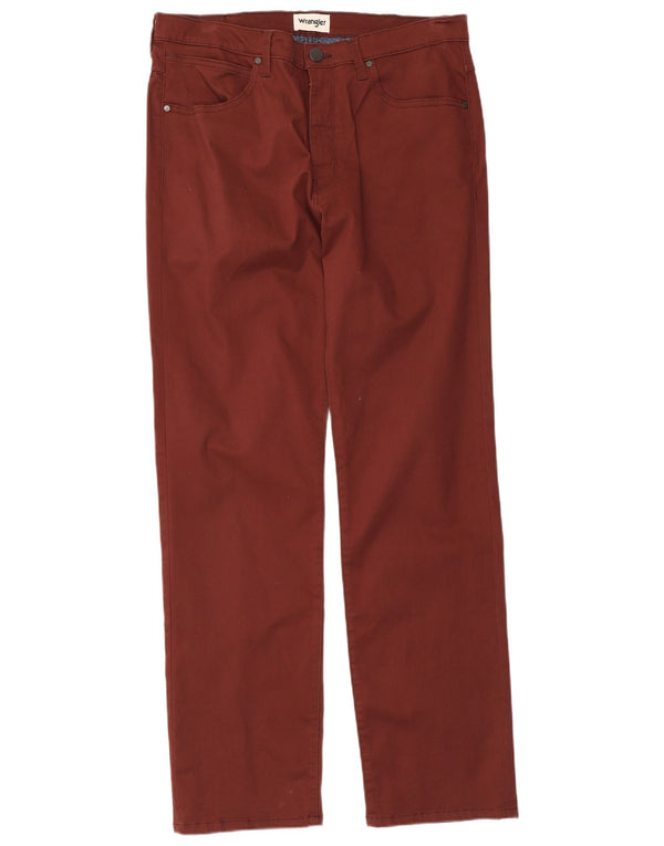 Wrangler Mens Arizona Straight Casual Trousers W36 L32 Brown Cotton