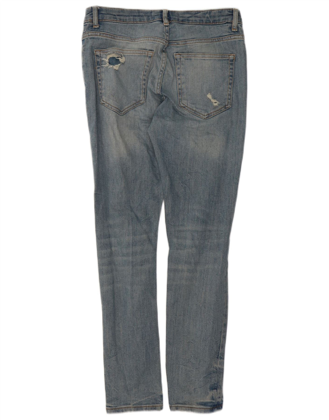 Zara Mens Distressed Slim Jeans EU 40 Medium W31 L29 Blue Cotton