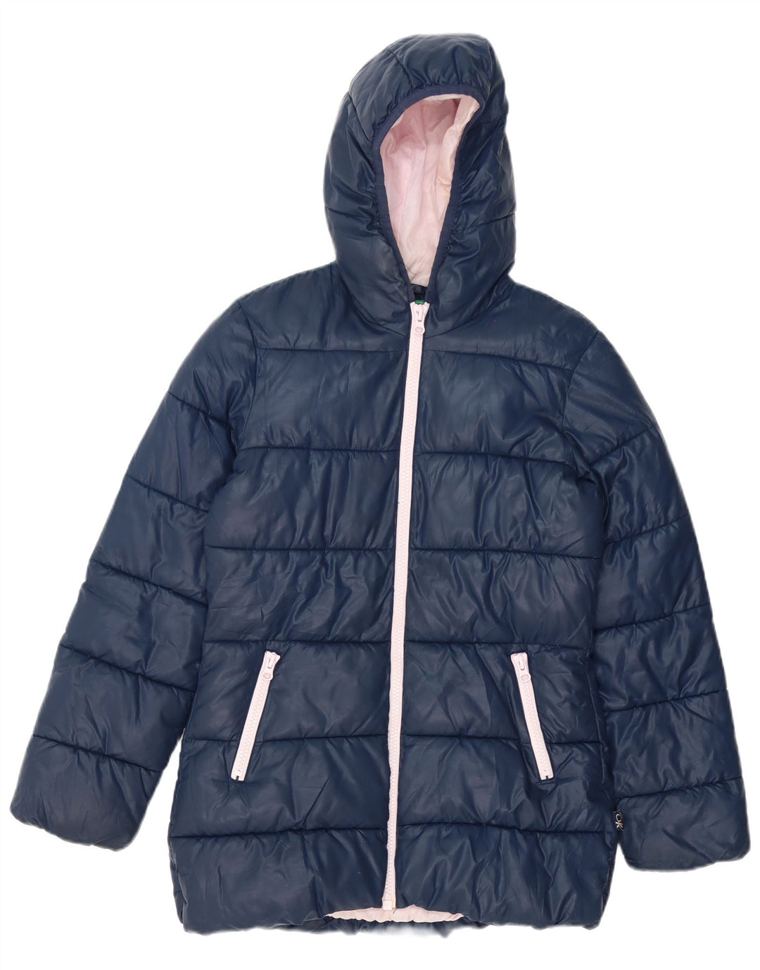 Benetton hættejakke til kvinder UK 8 Small Navy Blue