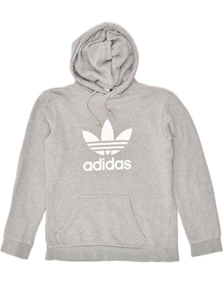 ADIDAS Mens Graphic Hoodie Jumper XS Grey Cotton | Vintage Adidas | Thrift | Second-Hand Adidas | Used Clothing | Messina Hembry 