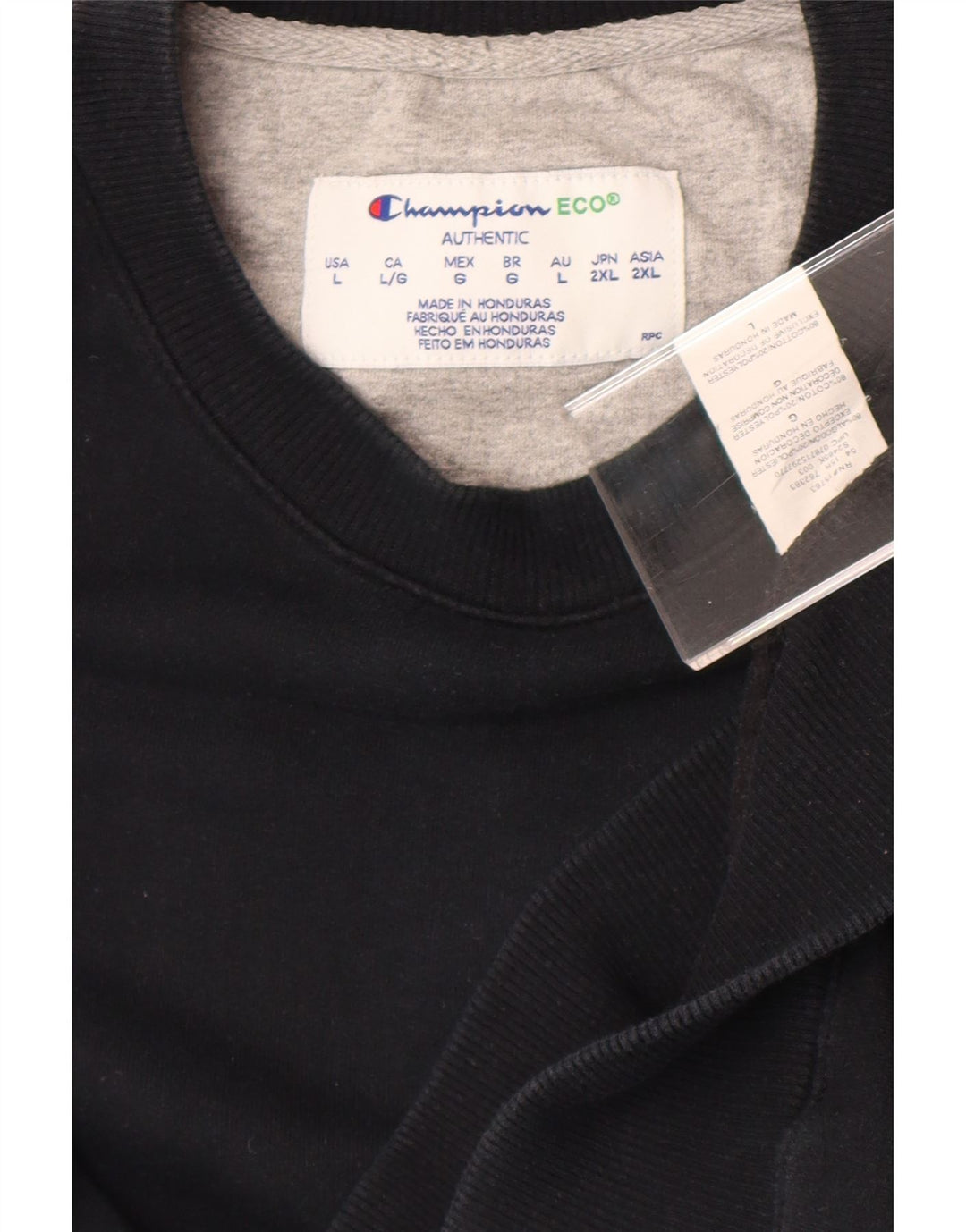 Felpa da uomo Champion Maglione grande in cotone nero