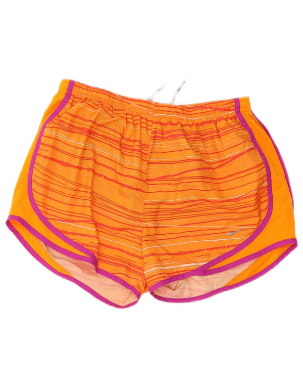 Nike Dame Dri Fit Sports Shorts UK 12 Medium Orange Stribet
