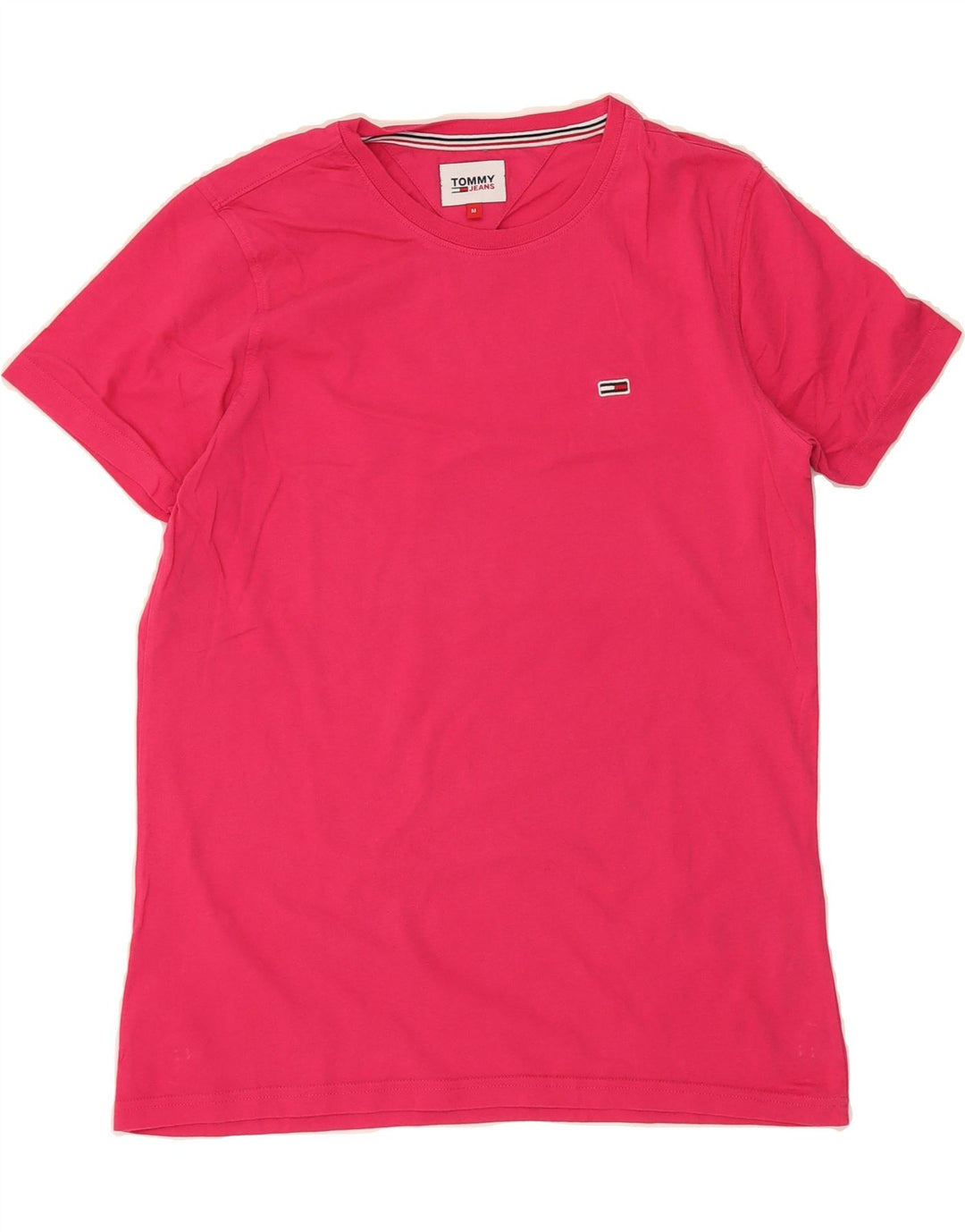 TOMMY HILFIGER Mens T-Shirt Top Medium Pink Cotton Vintage Tommy Hilfiger and Second-Hand Tommy Hilfiger from Messina Hembry 