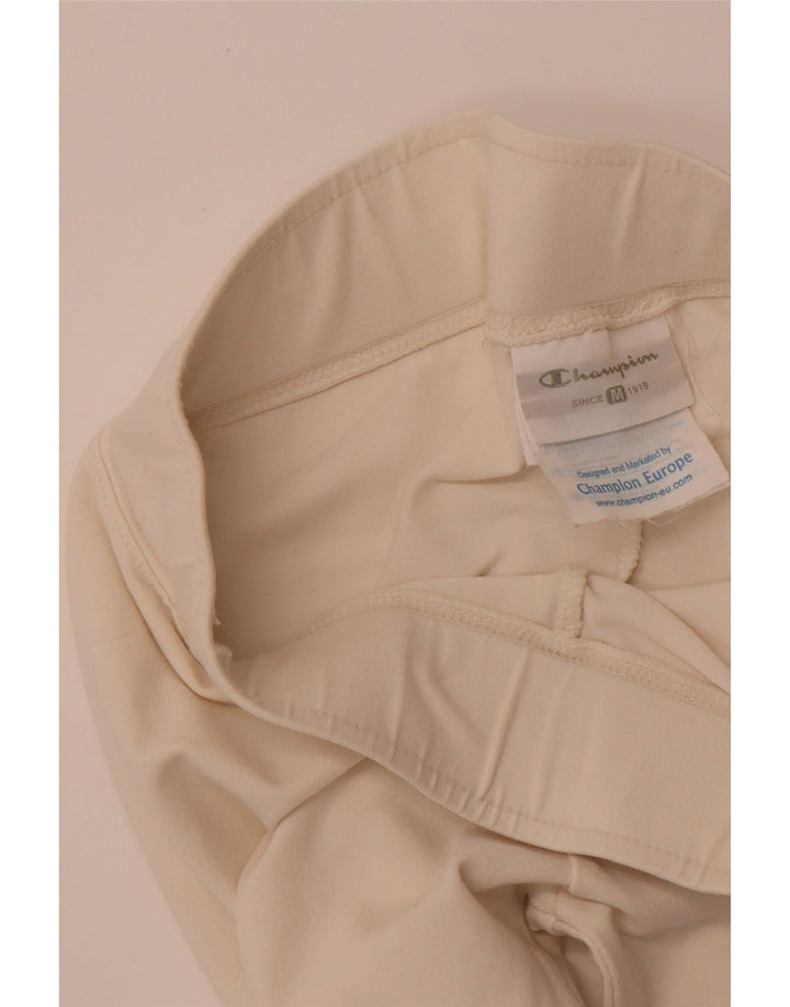 CHAMPION Womens Capri Leggings UK 12 Medium Off White Cotton