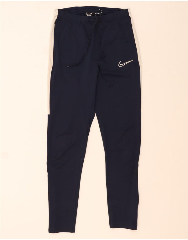 Nike Mens Dri Fit Tracksuit Trousers Joggers Small Navy Blue Colourblock