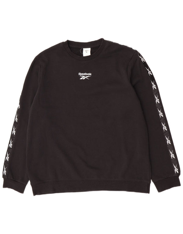 Reebok Herre Grafisk Sweatshirt Jumper XL Sort Bomuld