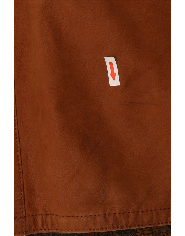 Vintage Mens Leather Jacket IT 54 2XL Brown