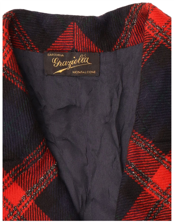 Graziella Womens 2 Button Blazer Jacket UK 16 Large Red Check