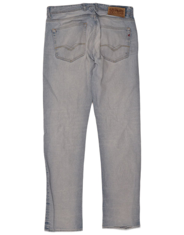 Replay Straight Jeans til mænd W32 L33 Blå