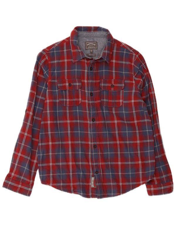 Fat Face Chemise en Flanelle Garçon 10-11 Ans Coton à Carreaux Rouge