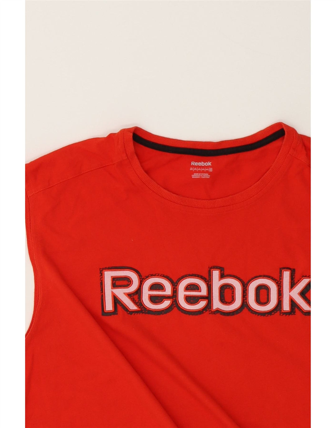 REEBOK Mens Graphic Vest Top 2XL Red Cotton Vintage Reebok and Second-Hand Reebok from Messina Hembry 