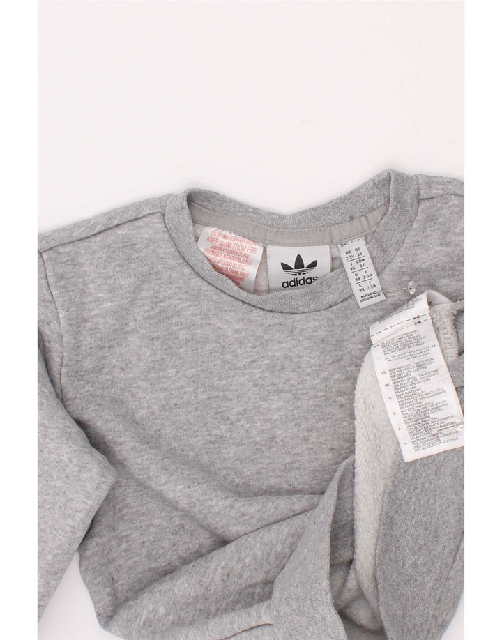 Adidas Boys Sweatshirt Jumper 2-3 år Grå Bomuld