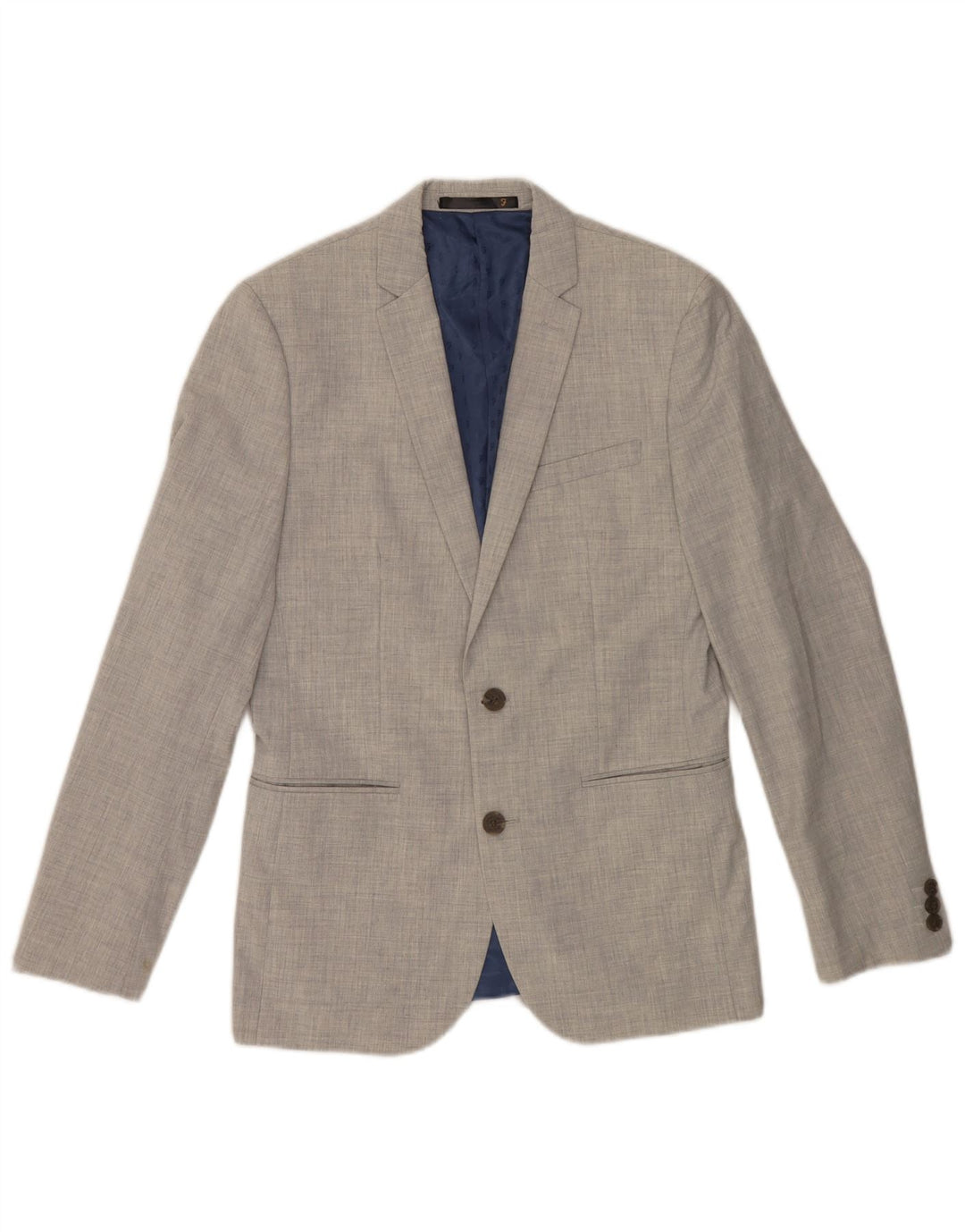 Farah Mens 2 Button Blazer Jacket UK 36 Small Grey Polyester