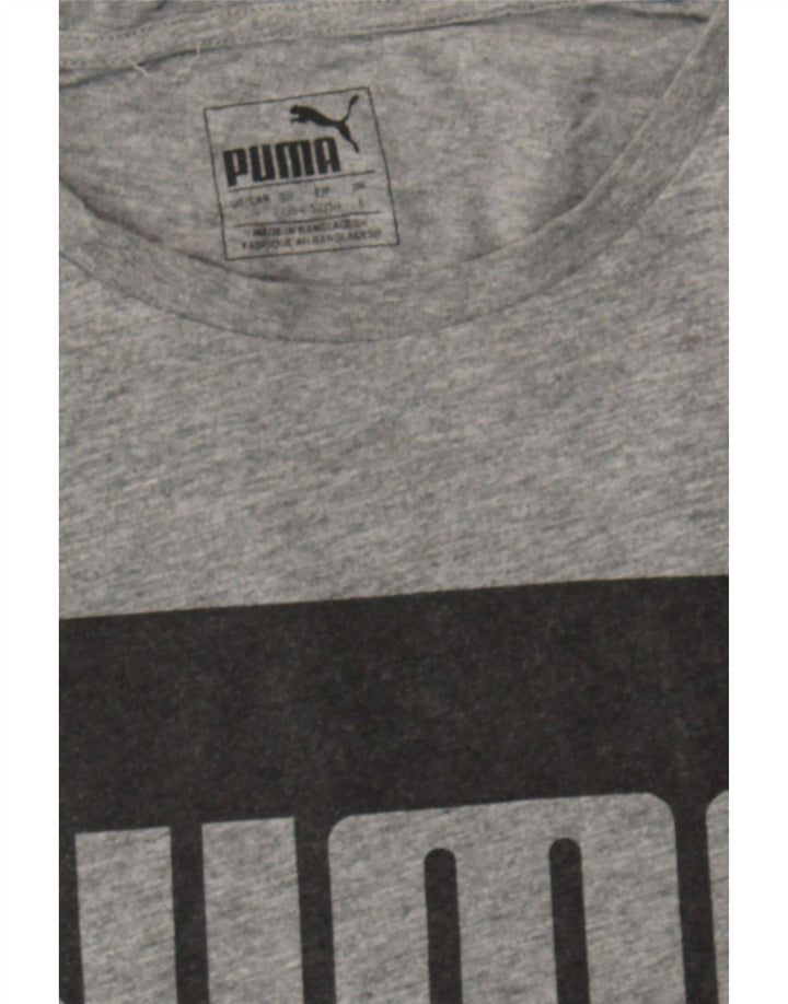 PUMA Mens Graphic T-Shirt Top Large Grey Cotton Vintage Puma and Second-Hand Puma from Messina Hembry 