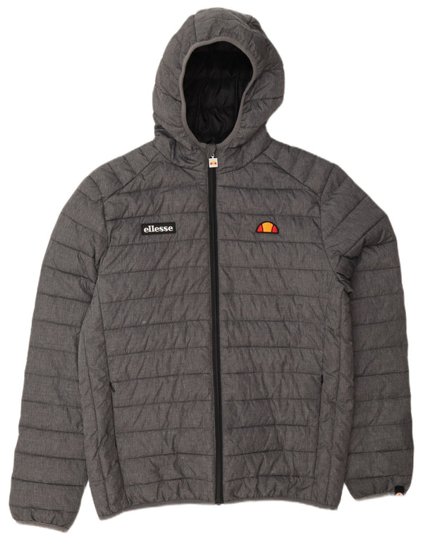Ellesse Mens Hooded Padded Jacket UK 40 Large Grey Polyamide
