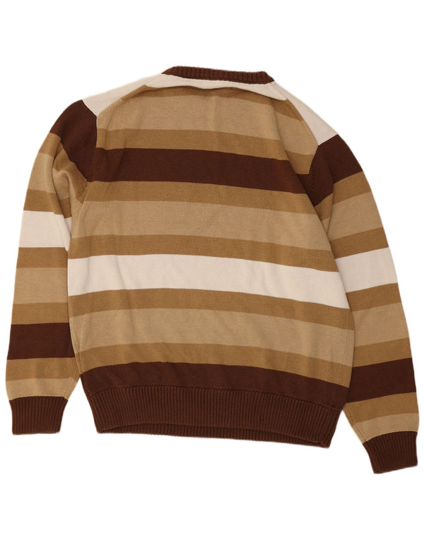 Maglione da uomo girocollo Ecko Unltd in cotone a righe marrone medio