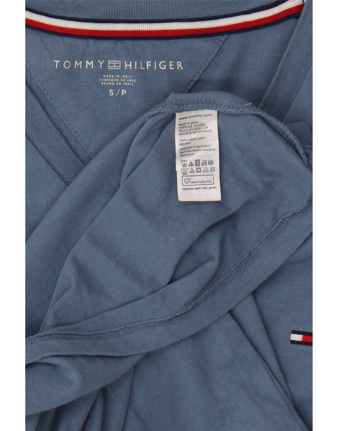 TOMMY HILFIGER Mens T-Shirt Top Small Blue Cotton