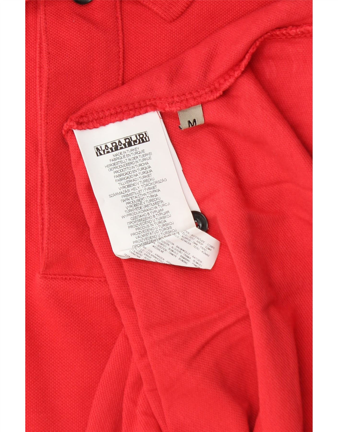 Napapijri Mens Polo Shirt Medium Red Cotton