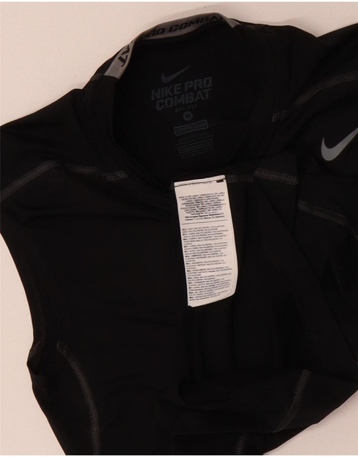 NIKE Womens Dri Fit Vest Top UK 12 Medium Black Polyester