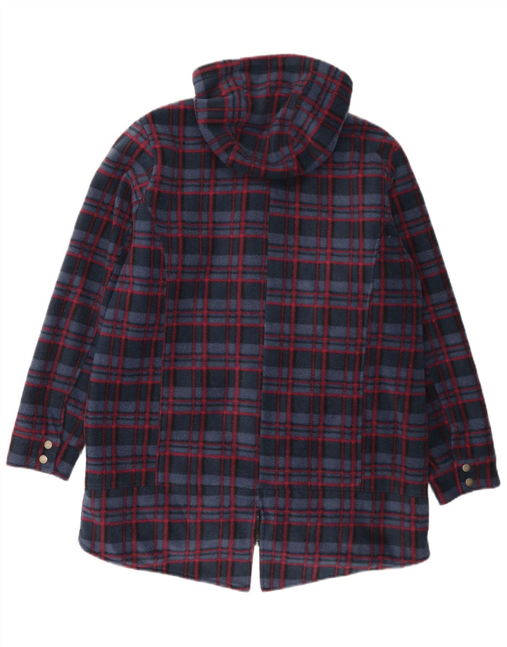 Cotton Traders Womens Hooded Parka Jacket UK 16 Large Navy Blue Check