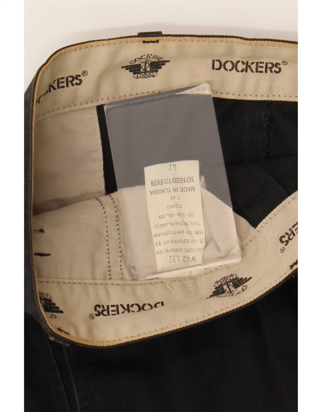 Dockers Mens Pegged Chino Trousers W42 L32 Black