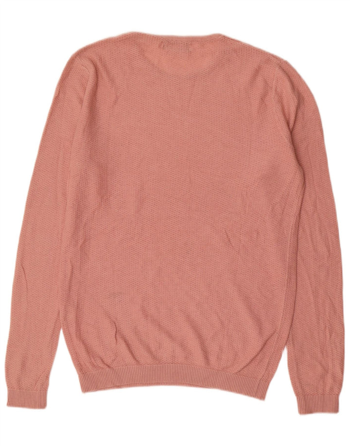 Maglione maglione girocollo da uomo Zara in acrilico rosa medio