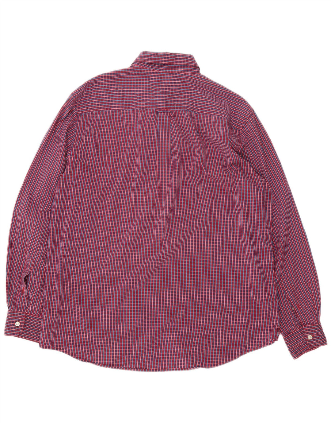 Chaps Mens Shirt Large Red Gingham Cotton