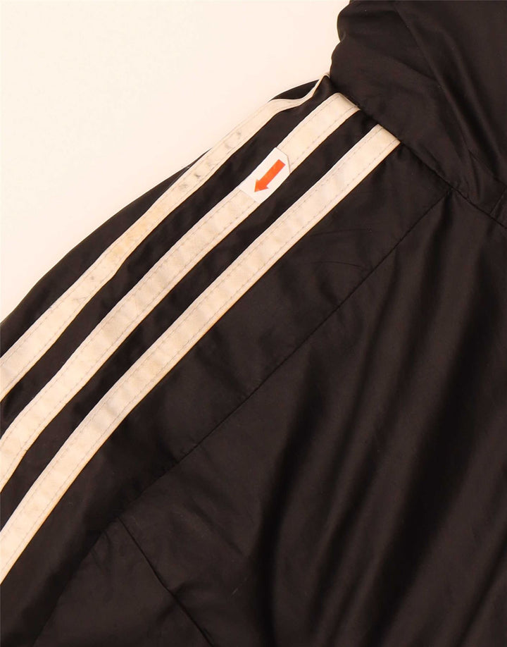 ADIDAS Mens Hooded Rain Jacket UK 36 Small Black Polyester