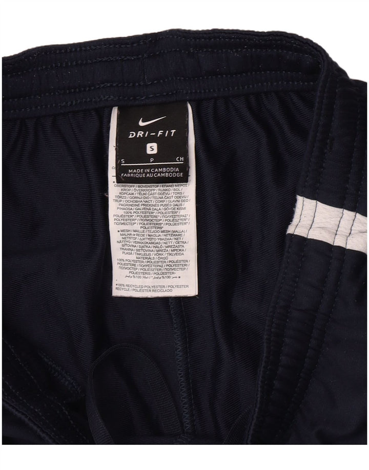 Nike Mens Dri Fit Tracksuit Trousers Small  Navy Blue Colourblock Polyester