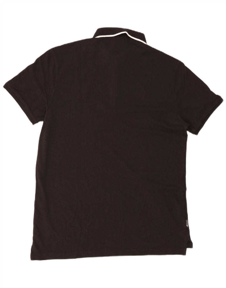 Puma Mens Polo Shirt Large Black Cotton