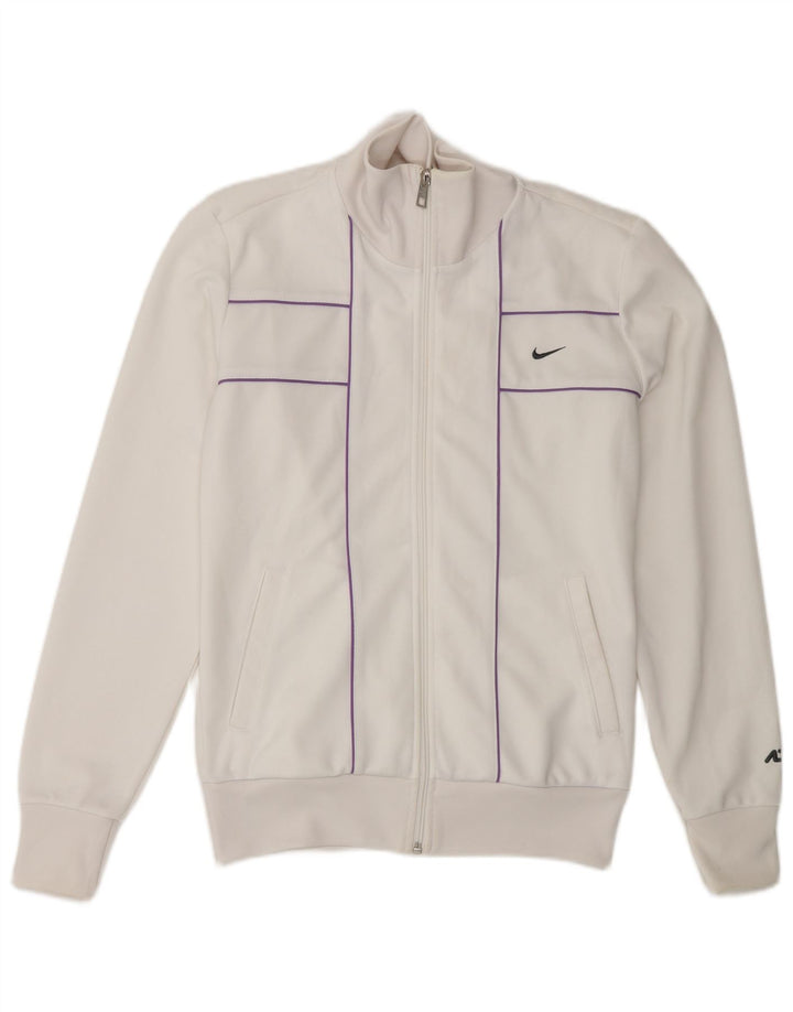 Nike Womens Tracksuit Top Jacket UK 8/10 Small White Polyester
