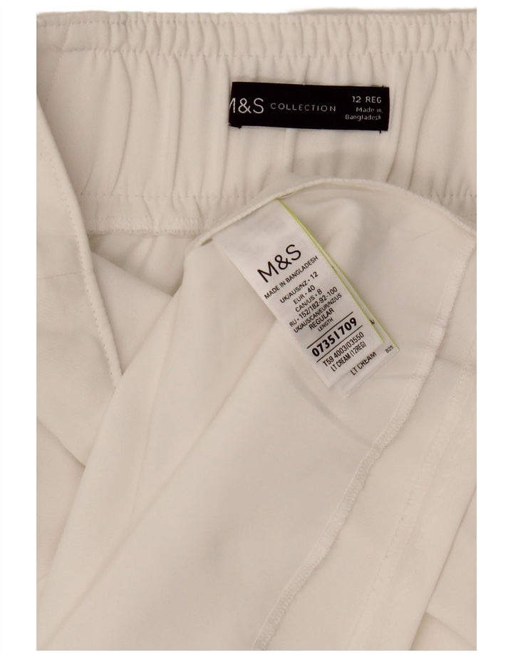 MARKS & SPENCER Gerader Damenrock UK 12 Medium W30 Weiß Polyester