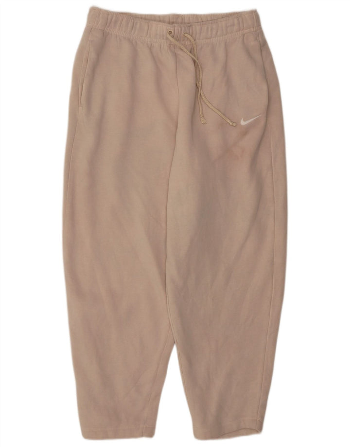 Nike Womens Tracksuit Trousers UK 14 Medium  Beige Cotton