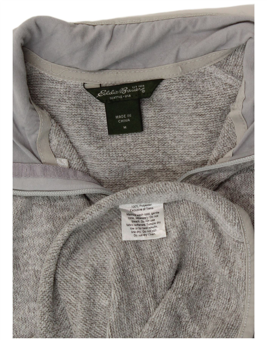Eddie Bauer Womens Tracksuit Top Jacket UK 14 Medium Grey Polyester