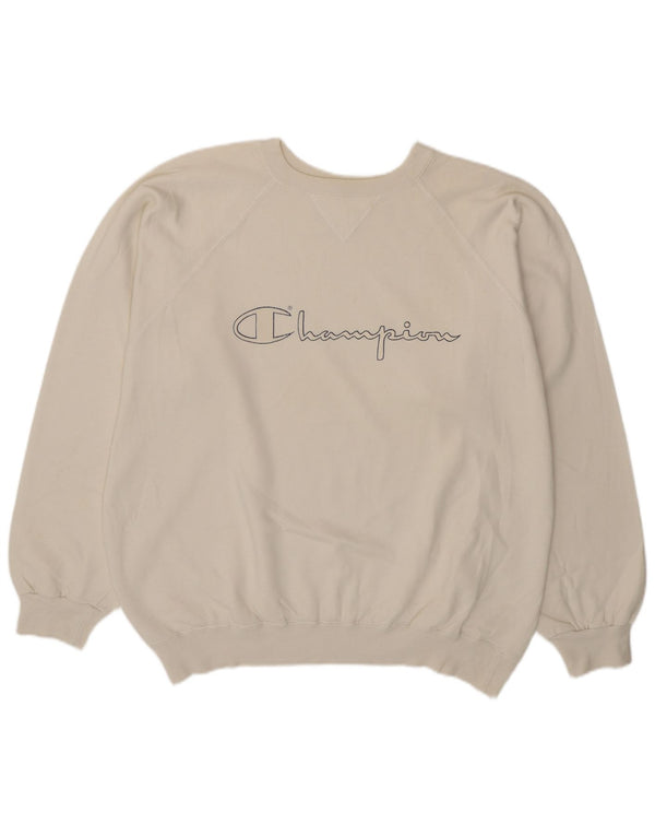 Felpa grafica da uomo Champion Jumper XL in cotone bianco