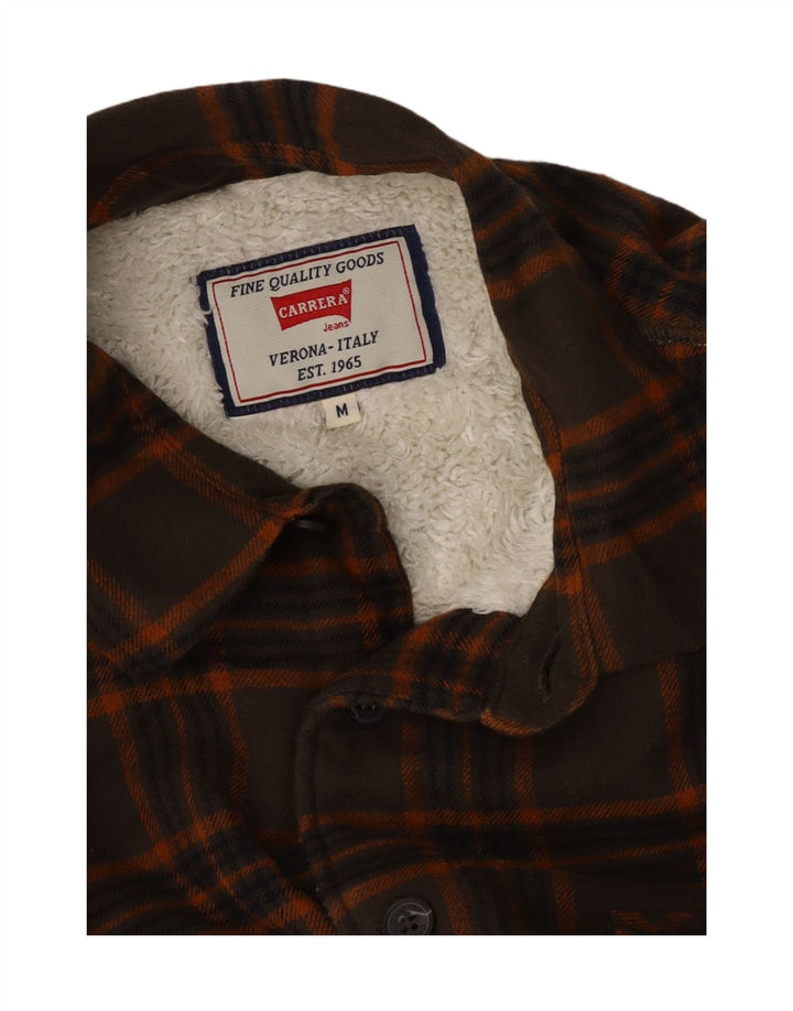 Carrera Mens Lumberjack Flannel Shirt Medium Brown Check