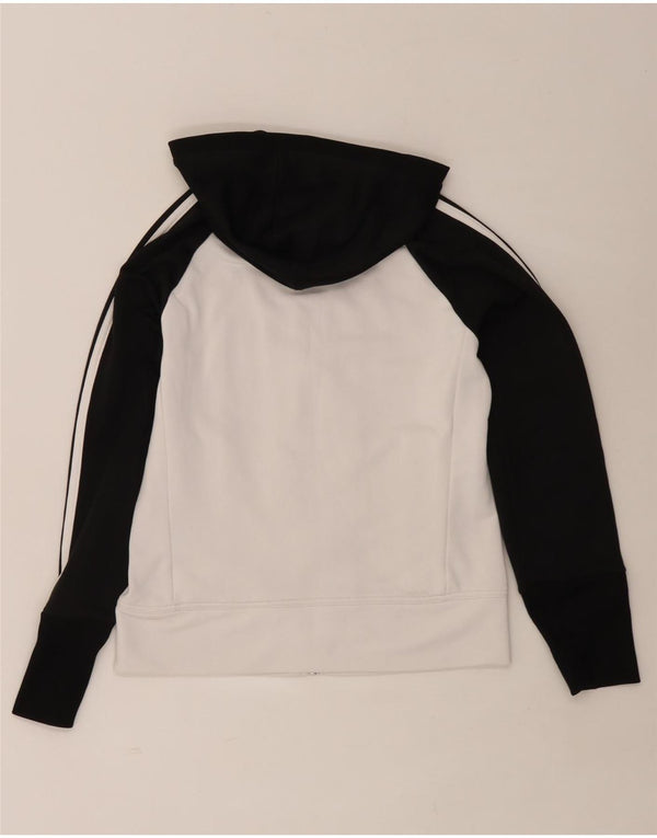Adidas Womens Clima 365 Zip Hoodie Sweater UK 12 Medium White Colourblock